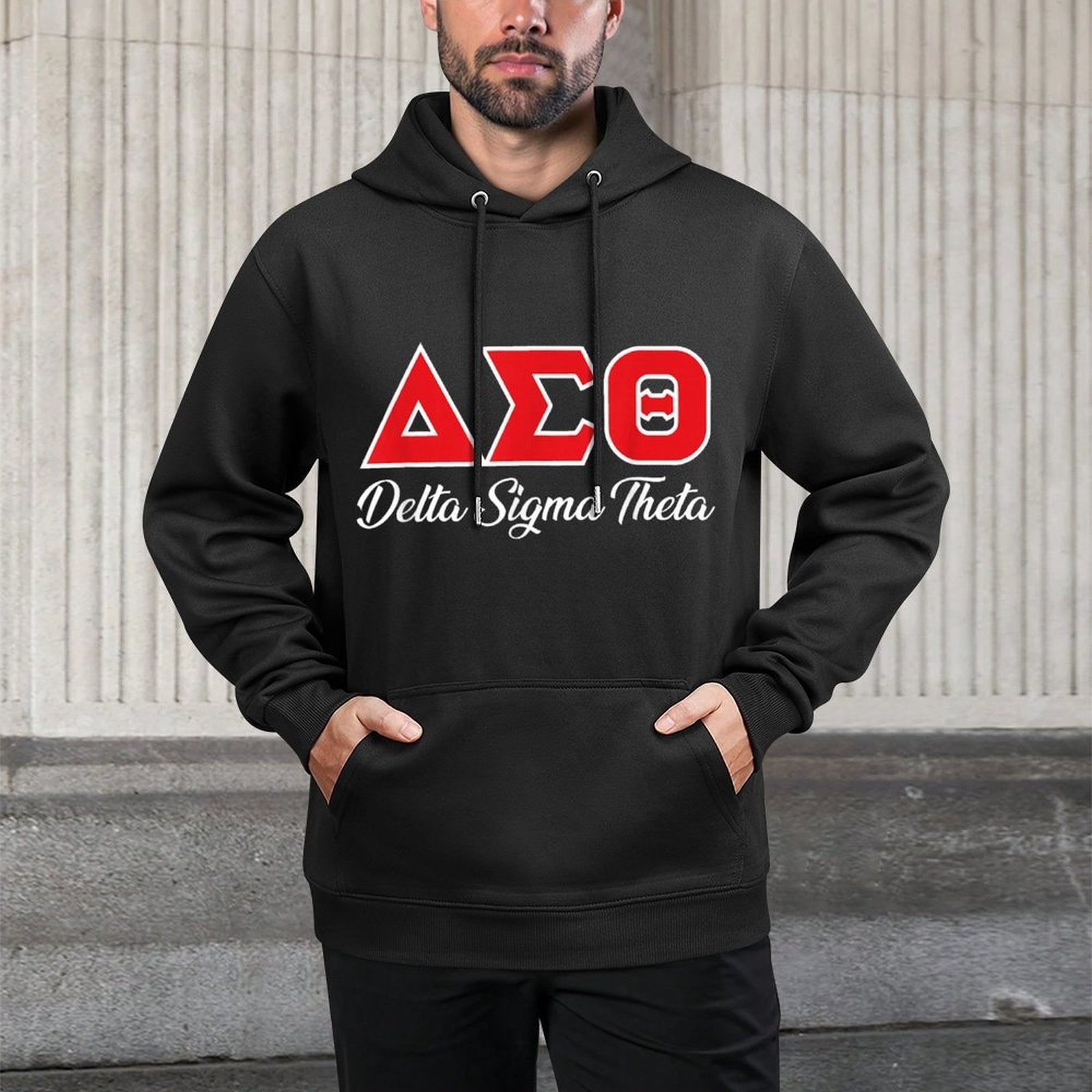 AMAZIGREEK Delta Sigma Theta Sorority Paraphernalia, Delta 1913 HBCU Unisex Adult, Black, Small Easy Care Hoodie