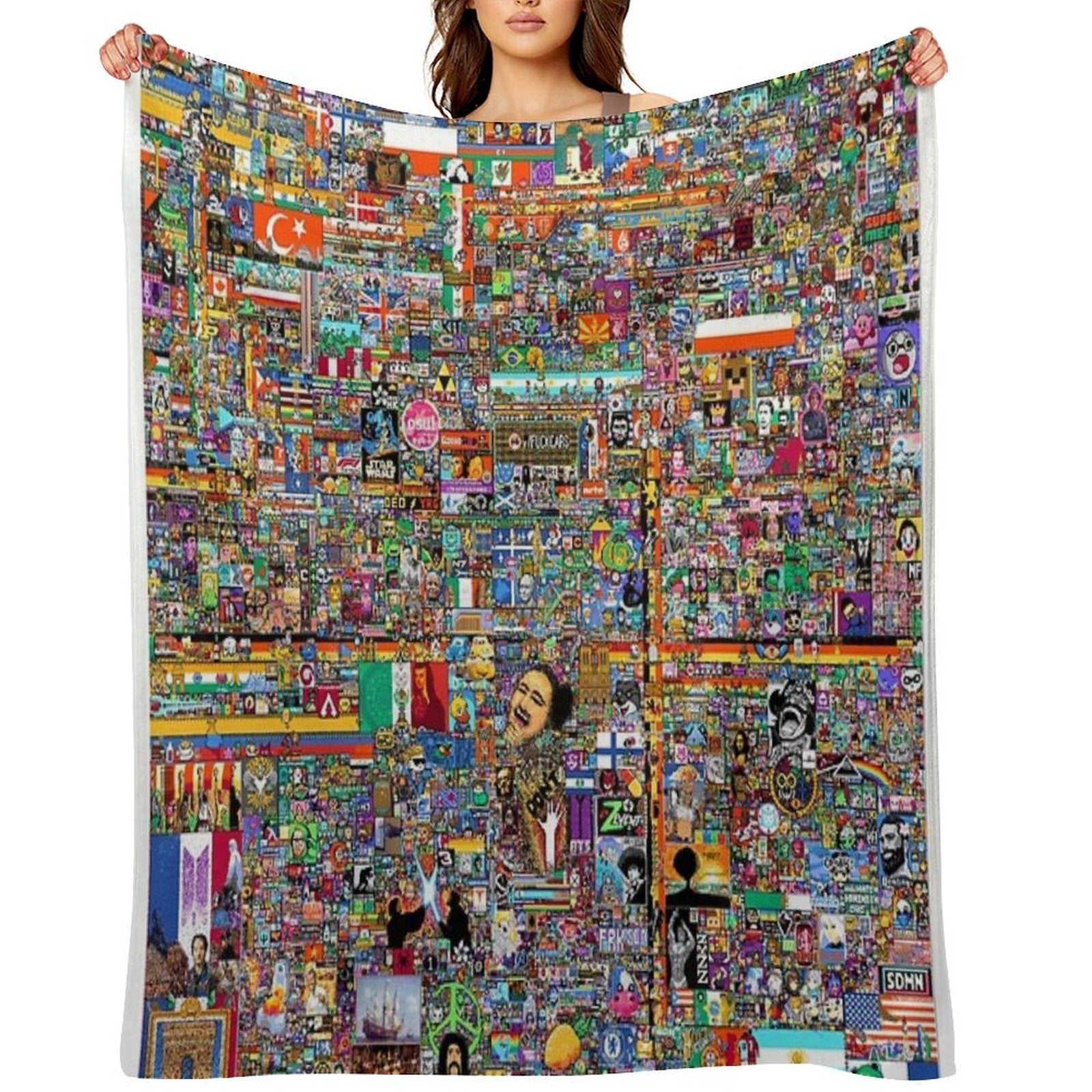 Reddit Place Rplace Sustainable Throw Blanket