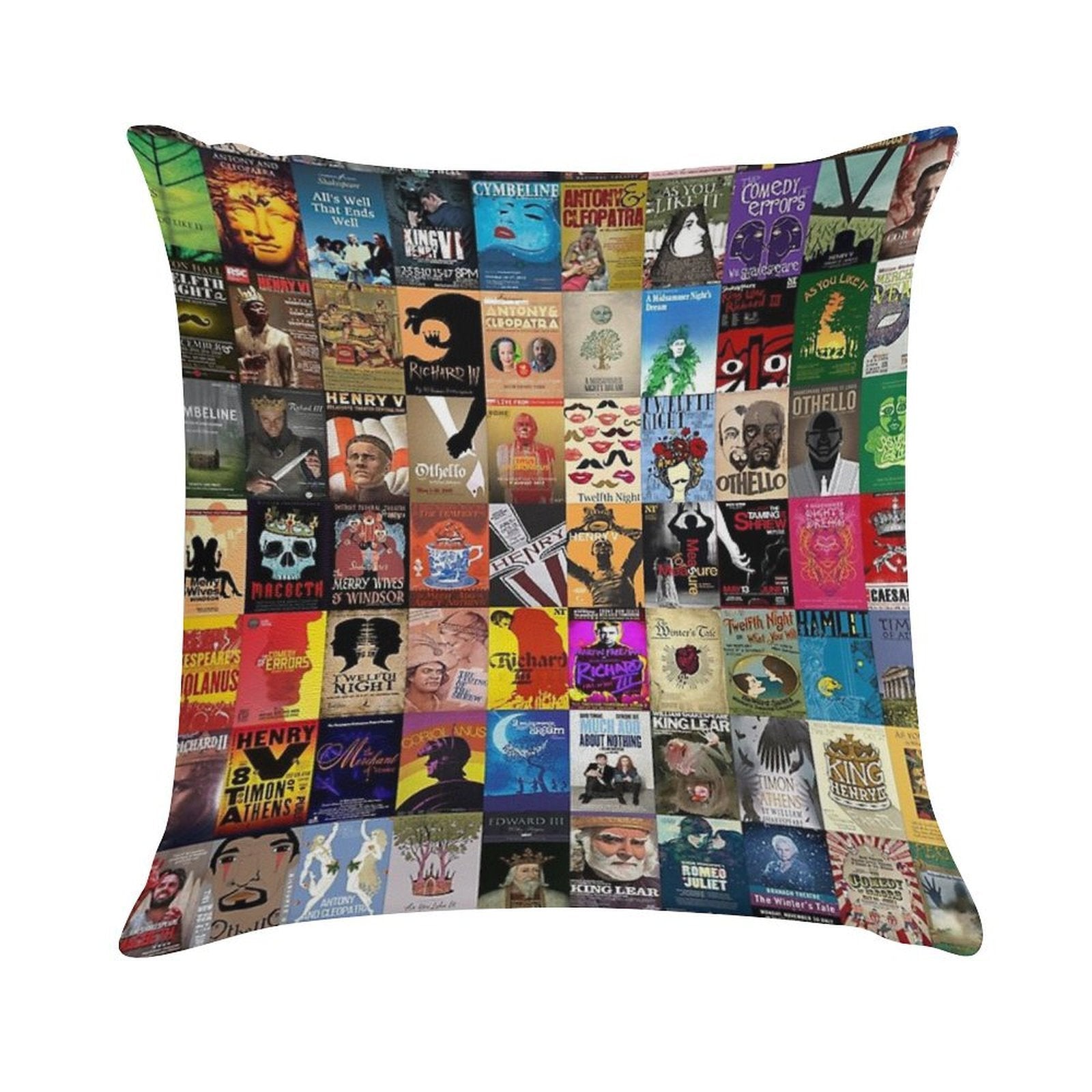Shakespeare Plays Soft Short Plush Fabric Throw Pillow