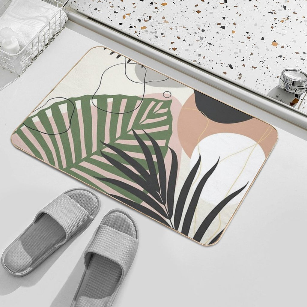 Minimal Jungle Leaves Finesse #2 #tropical #decor #art  Versatile Bath Mat