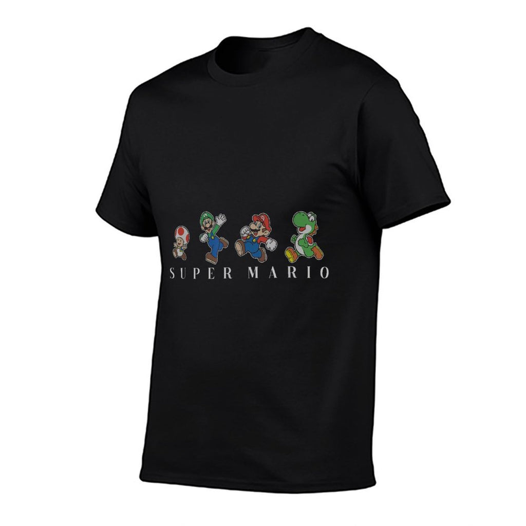 Super Mario Classic Character Line Up Simple Text  Polyester Blend T-Shirt