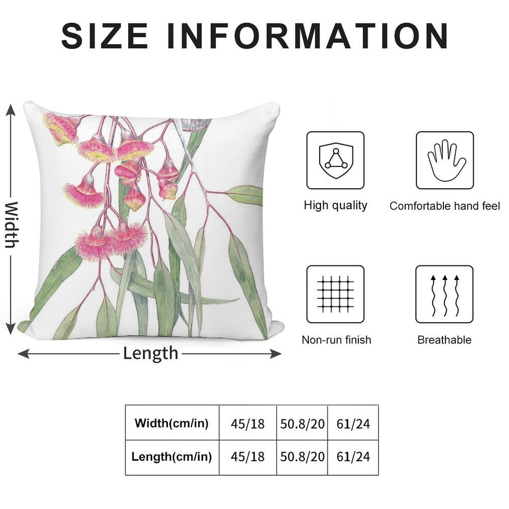 Eucalyptus Caesia Soft Short Plush Fabric Throw Pillow