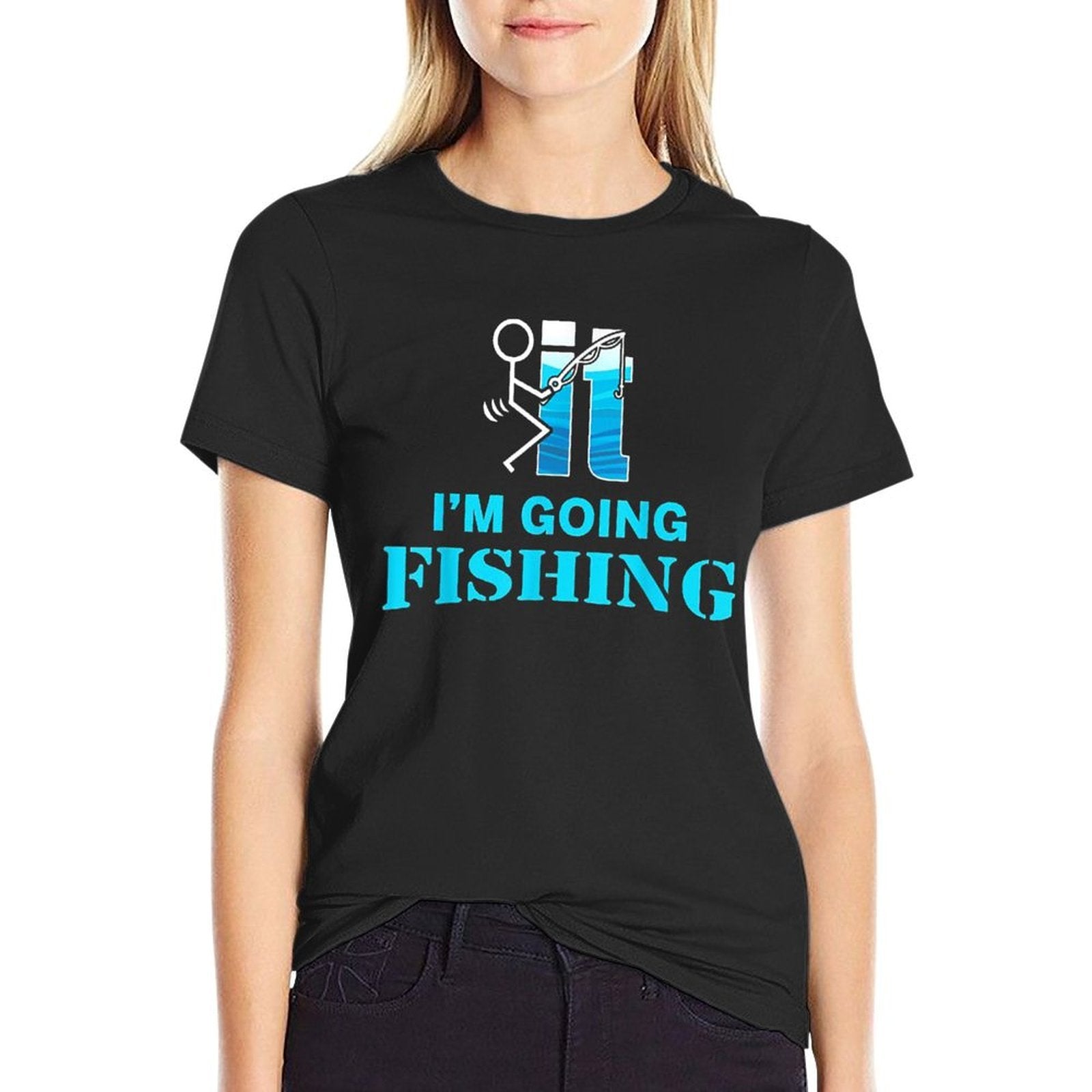 F-uck It Im Going Fishing  Heathered Texture T-Shirt