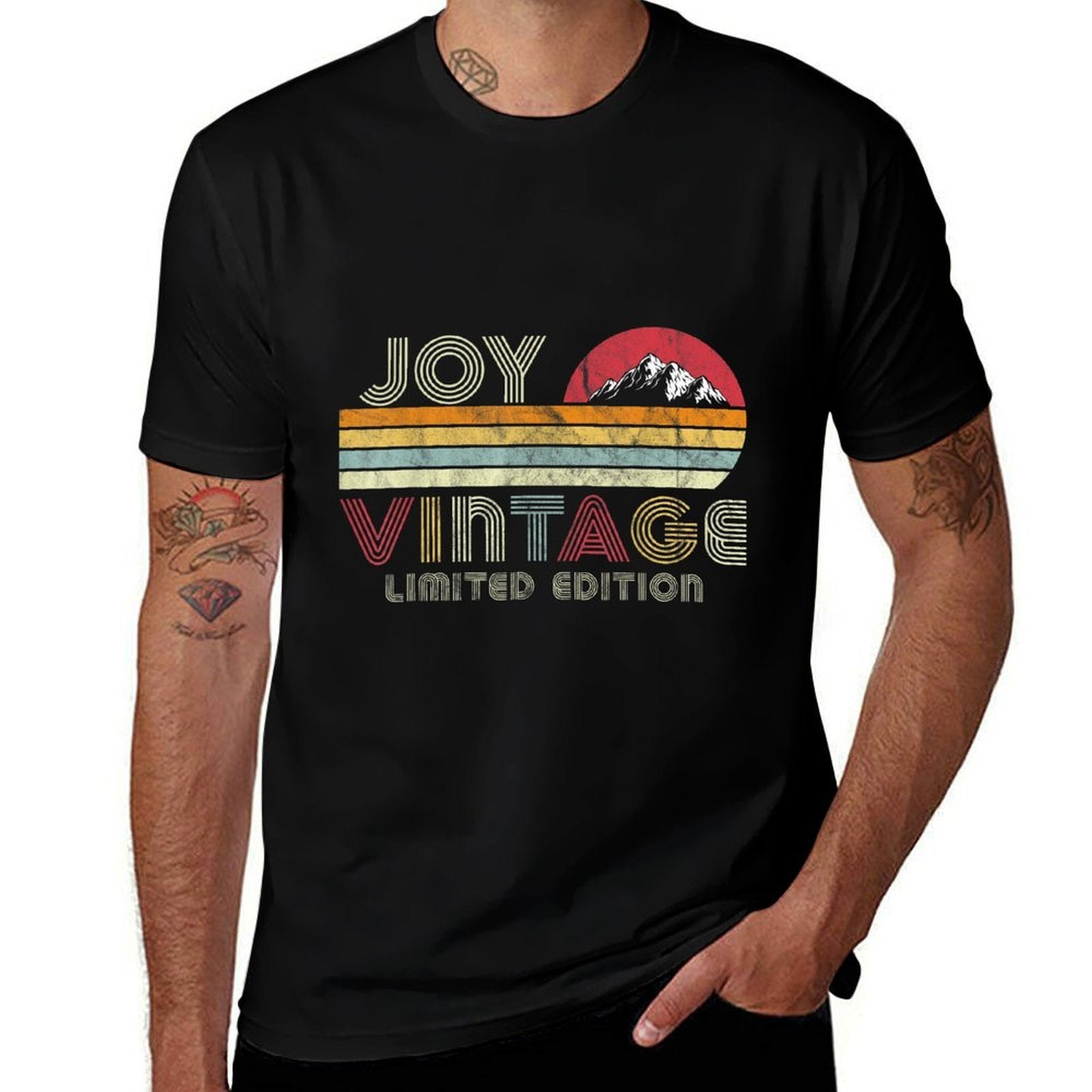 Joy Name Gifts Vintage Limited Edition Birthday Outfit  Rolled Sleeves T-Shirt