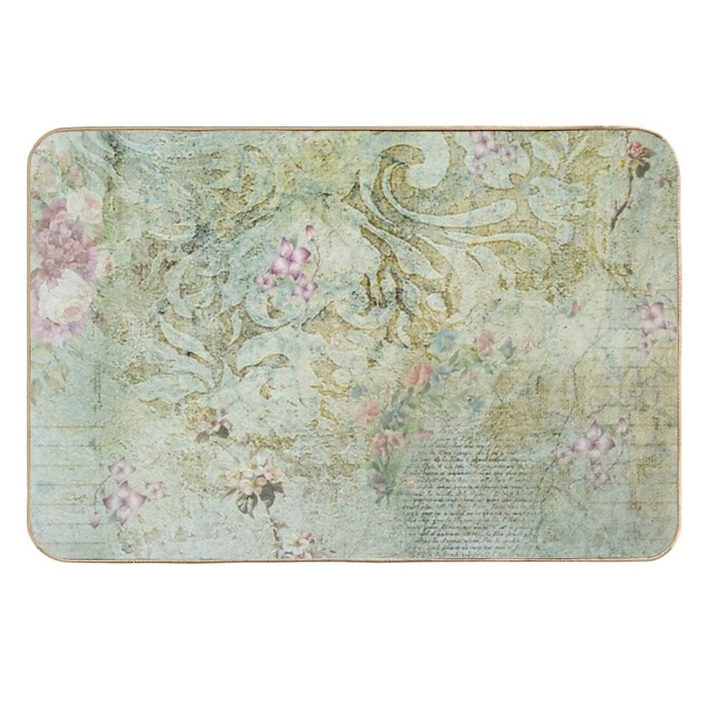 Vintage French Floral Wallpaper  Slip-Resistant Bath Mat