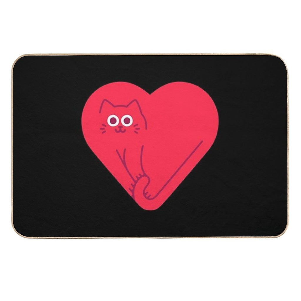 Cute Cat Heart  Toxin-Free Bath Mat