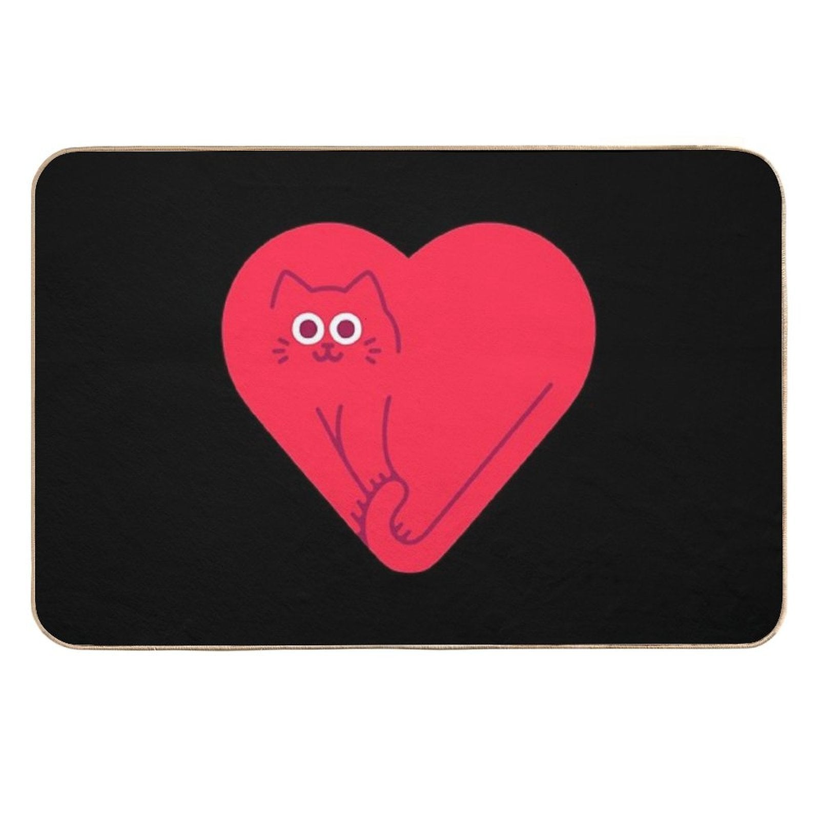 Cute Cat Heart  Toxin-Free Bath Mat