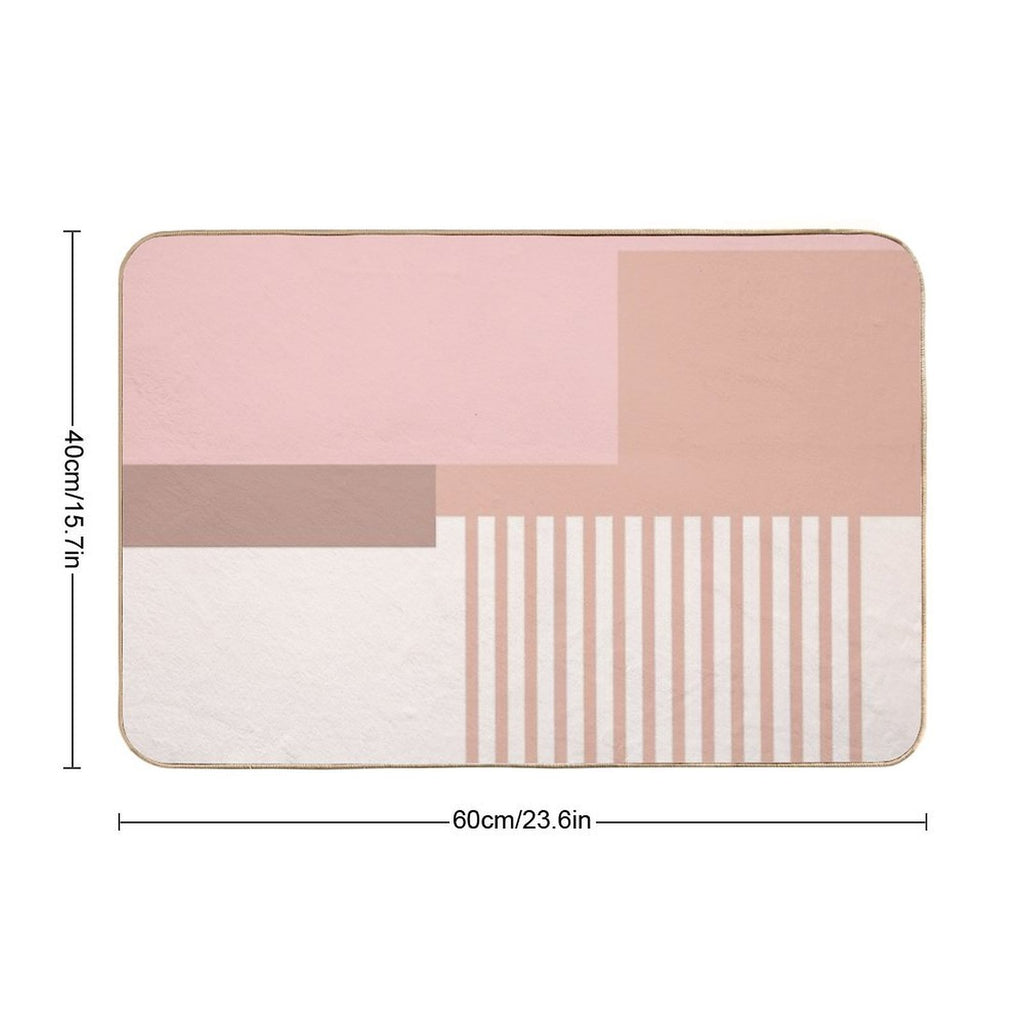 Sol Graphic Abstract Geometric Print in Pink  Absorbent Bath Mat