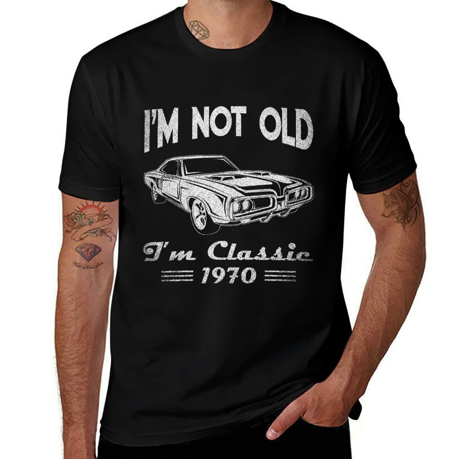 50th Birthday Ts For Men - Classic Car 1970 Premium  Summer-ready Fabric T-Shirt