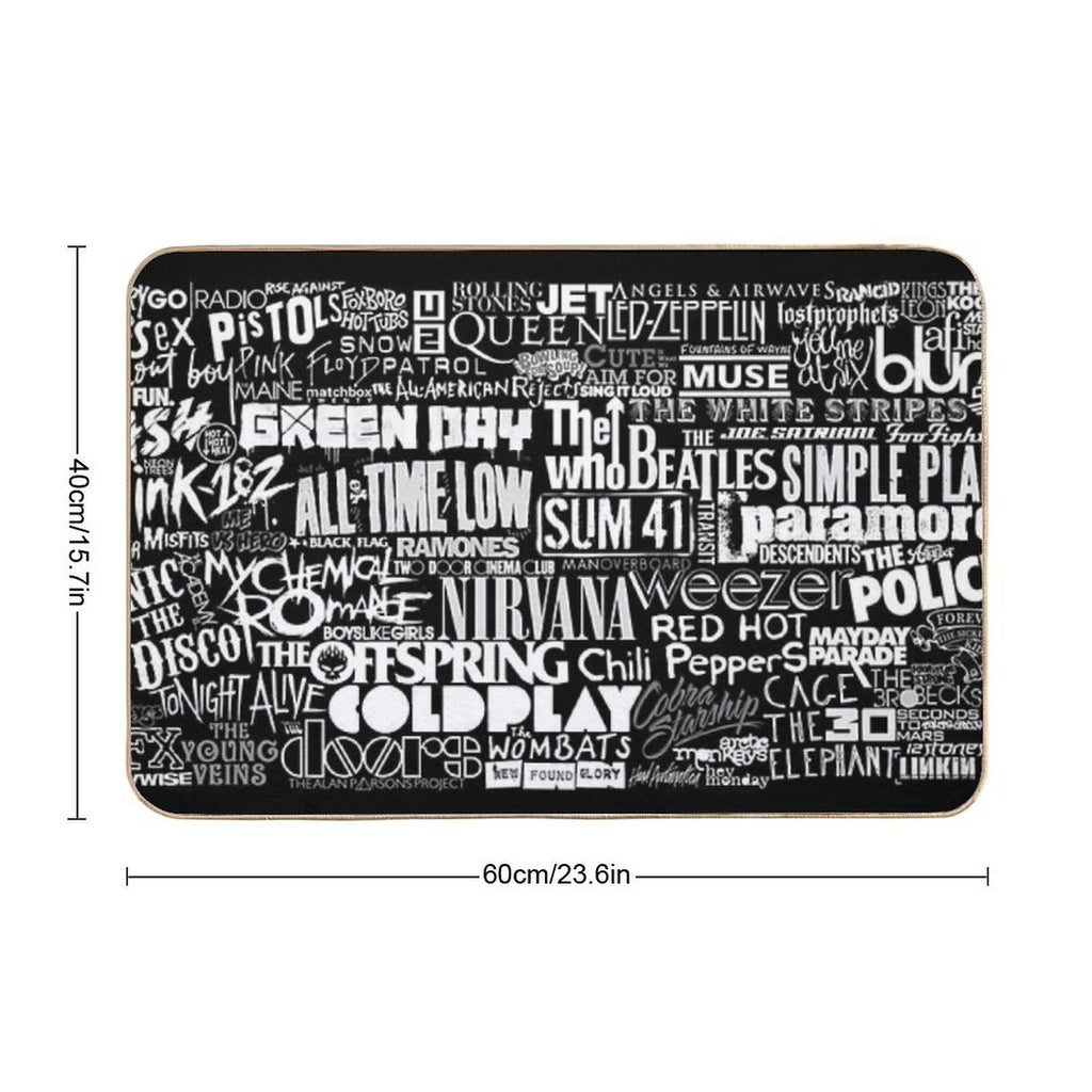 Band Name Collage  Toxin-Free Bath Mat