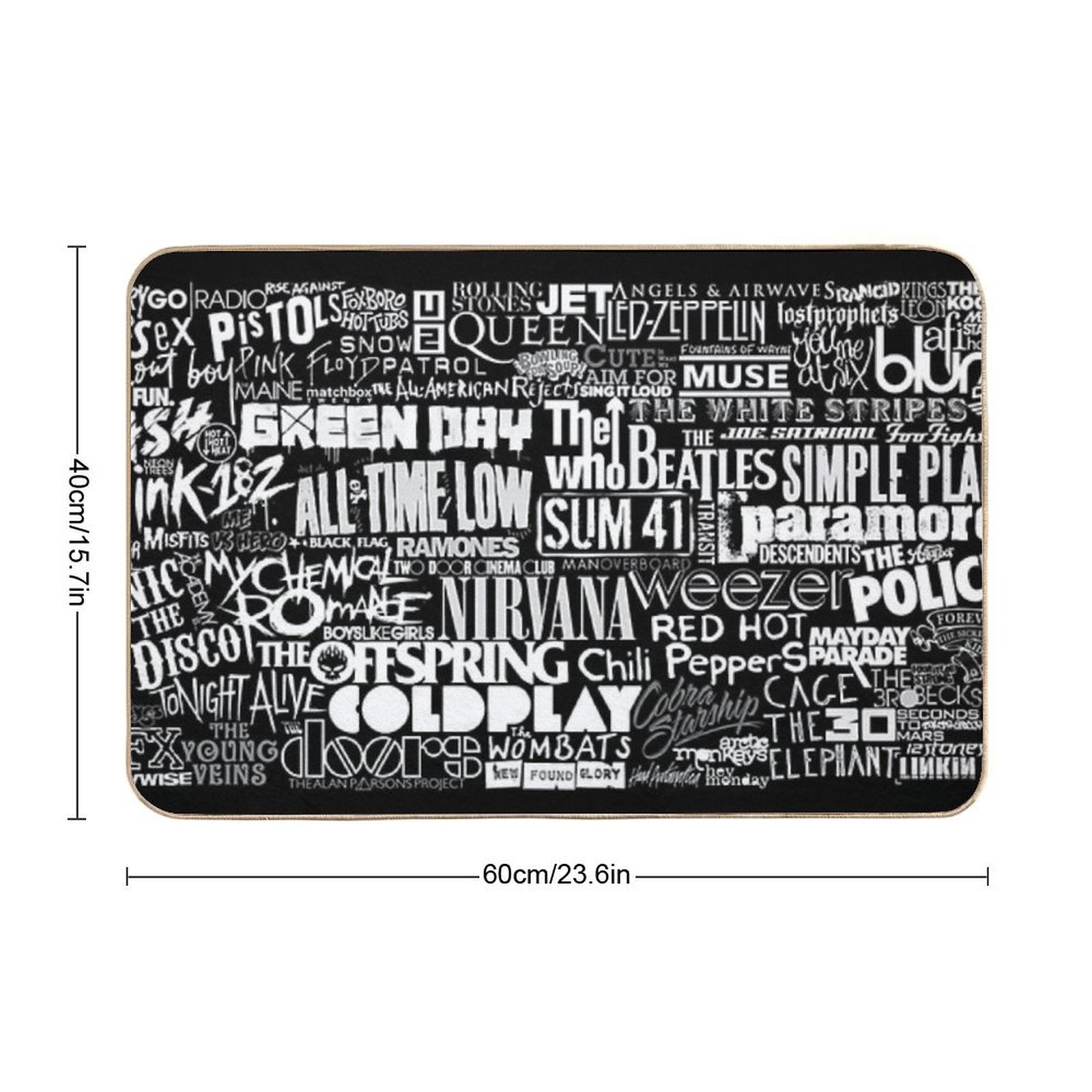 Band Name Collage  Toxin-Free Bath Mat