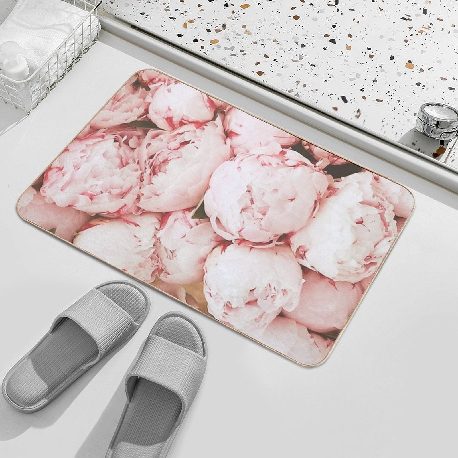Pink Roses  High-Traffic Bath Mat