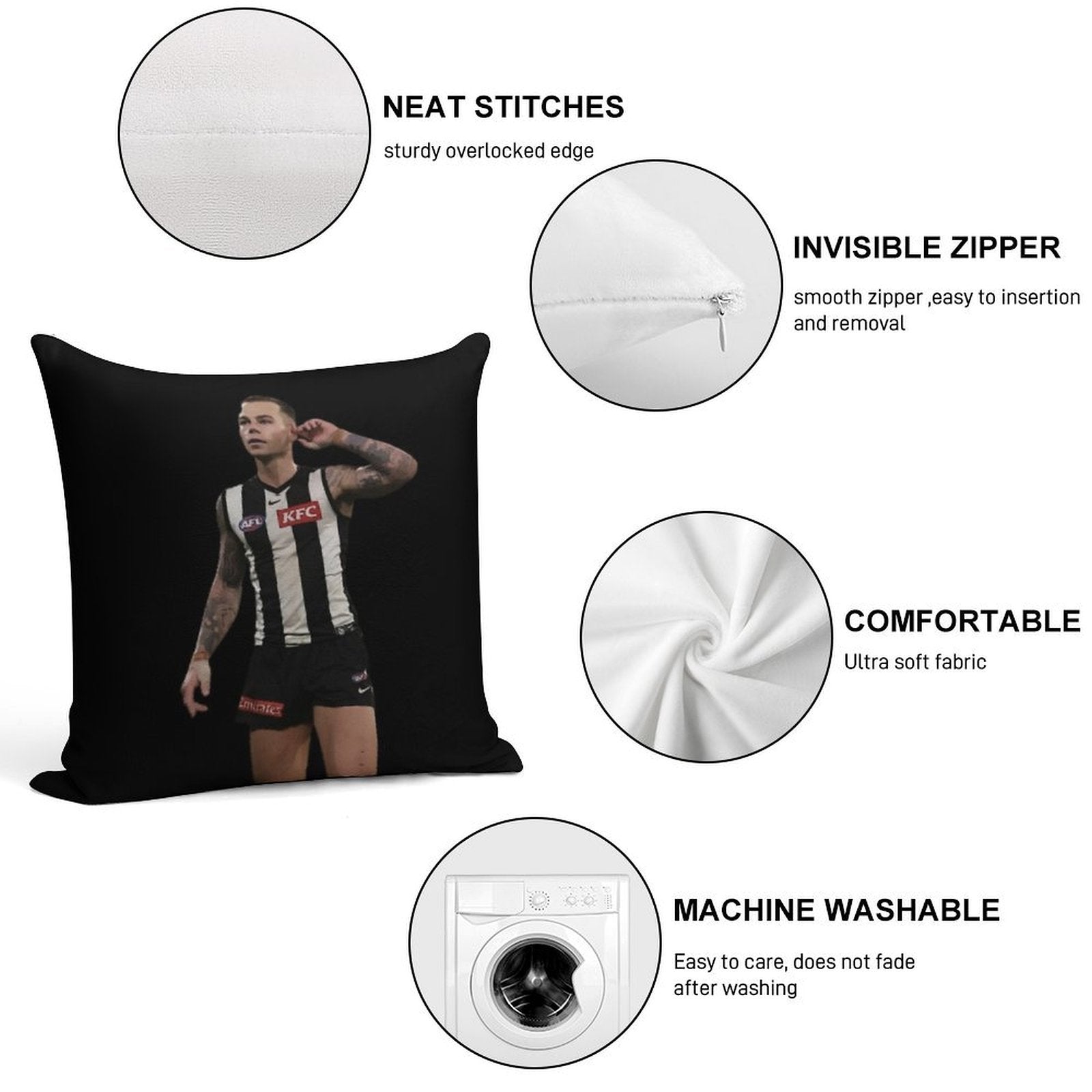 Jamie Elliott Clutch Goal Celebration Soft Easy Maintenance Throw Pillow