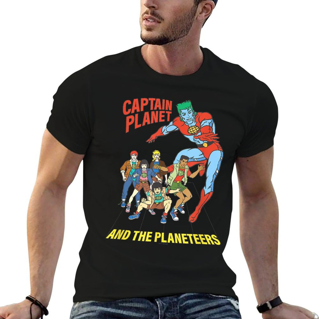 Captain Planet Planeteers United Retro Logo  Trendy Pattern T-Shirt
