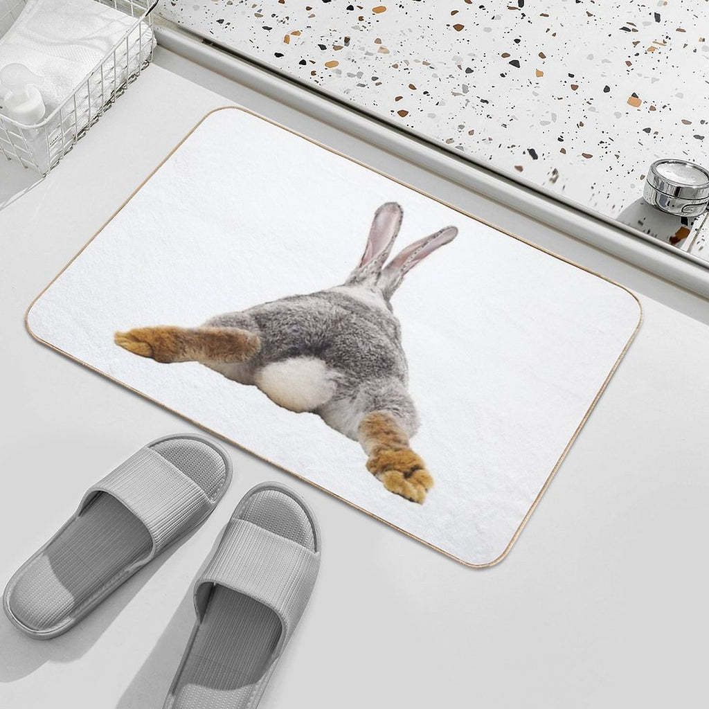 Cute Bunny Rabbit Tail Butt Image Picture  Repositionable Bath Mat