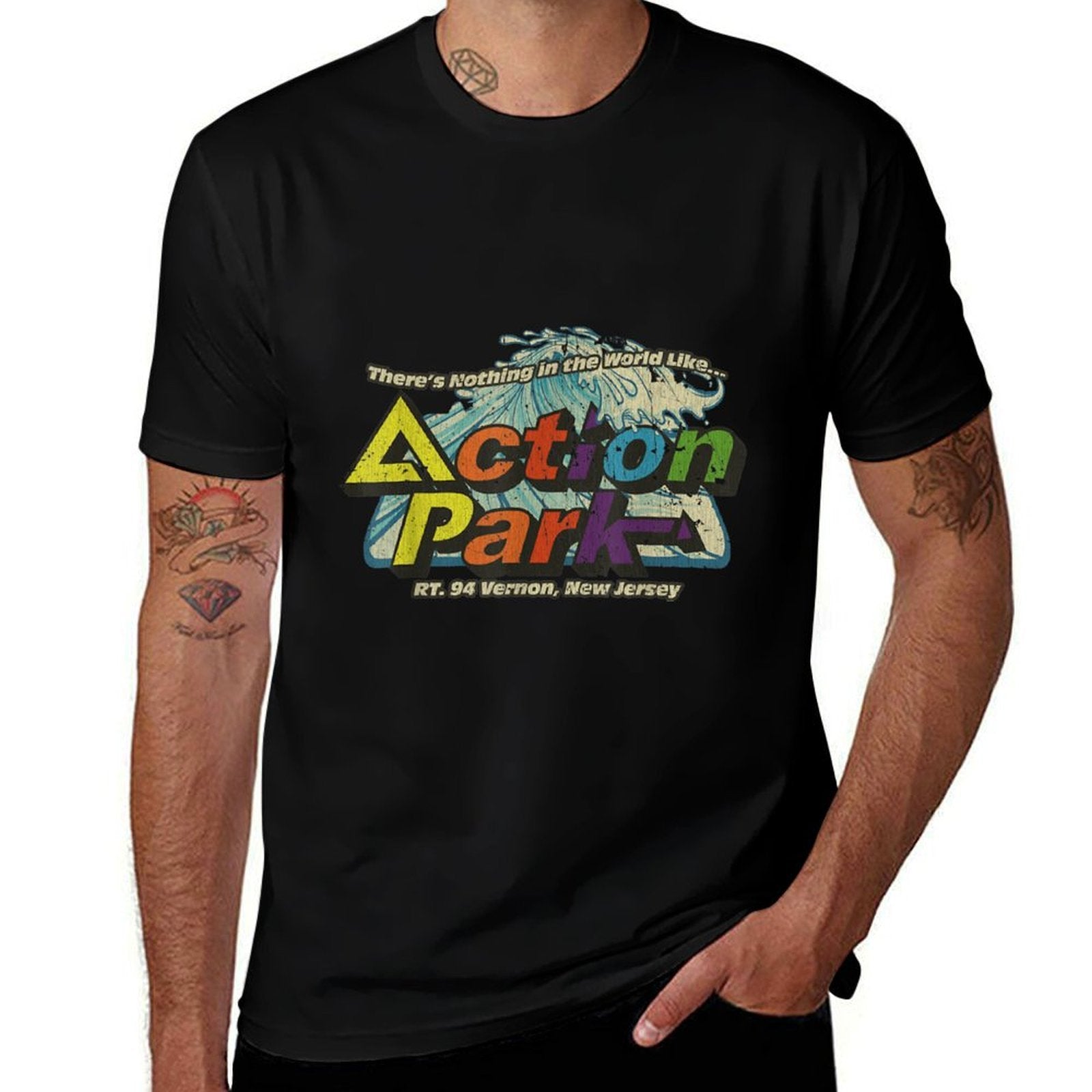 Funny Action Park New Jersey 1978 Vintage  High-quality Stitching T-Shirt