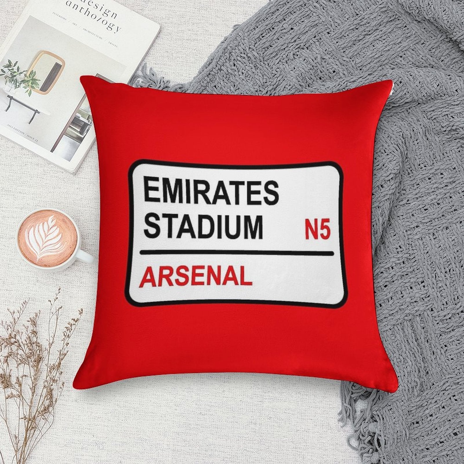 Emirates Stadium Football Sign Soft High-Density Material Throw Pillow