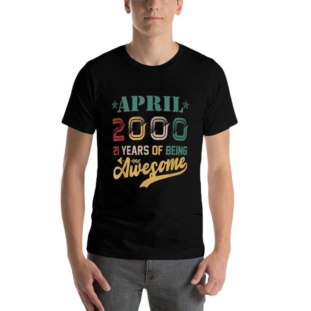 Vintage April 2000 Awesome 21 Years Old 21st Birthday  Slim-fit Cut T-Shirt