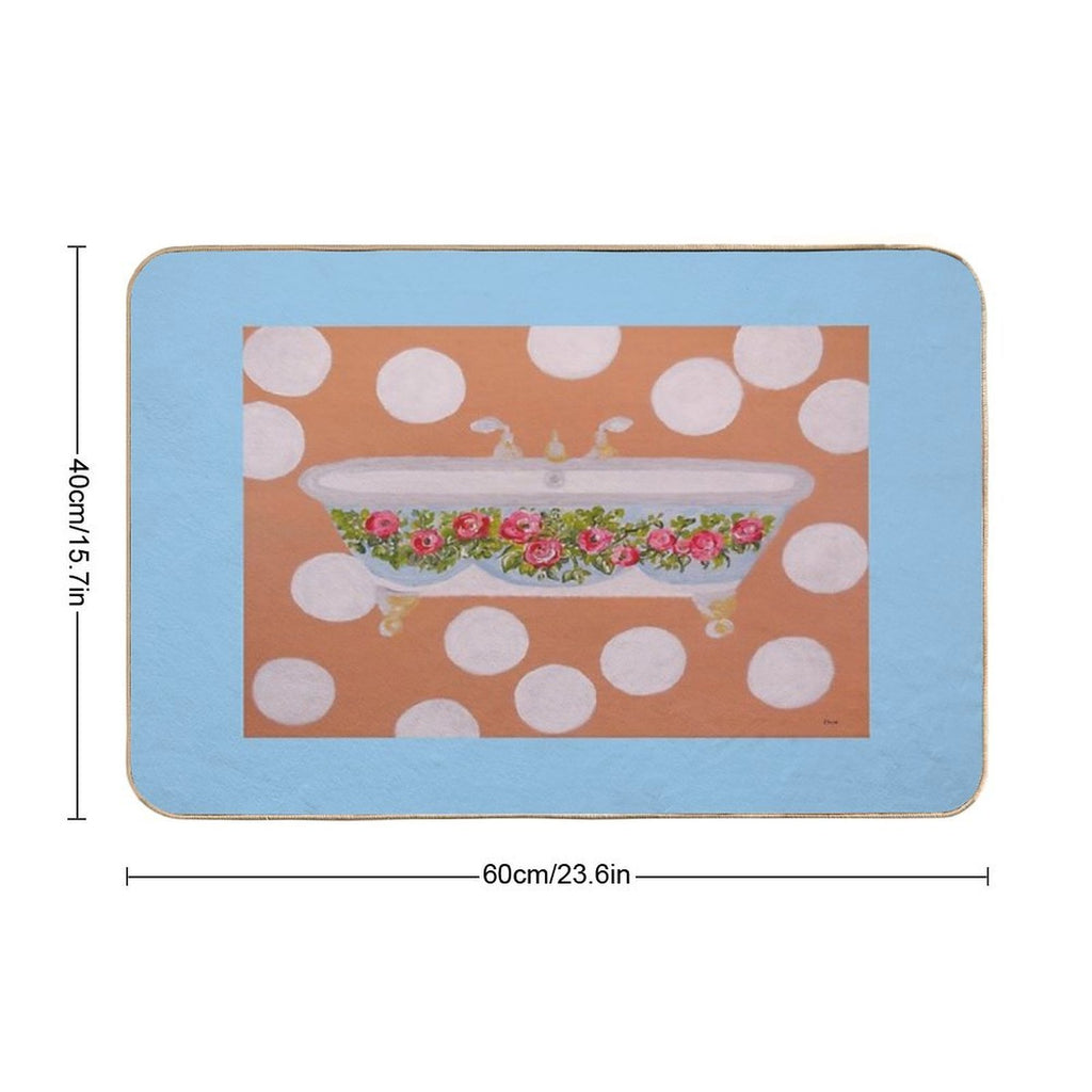 Circles And Suds Bathroom Art Durable Bath Mat