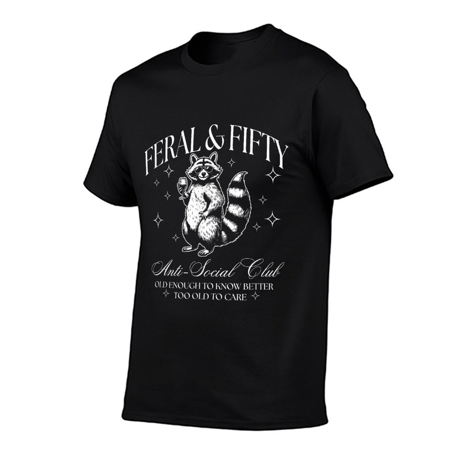 Feral And Fifty, Funny 50th Birthday Raccoon, Feral Fifty  Summer-ready Fabric T-Shirt