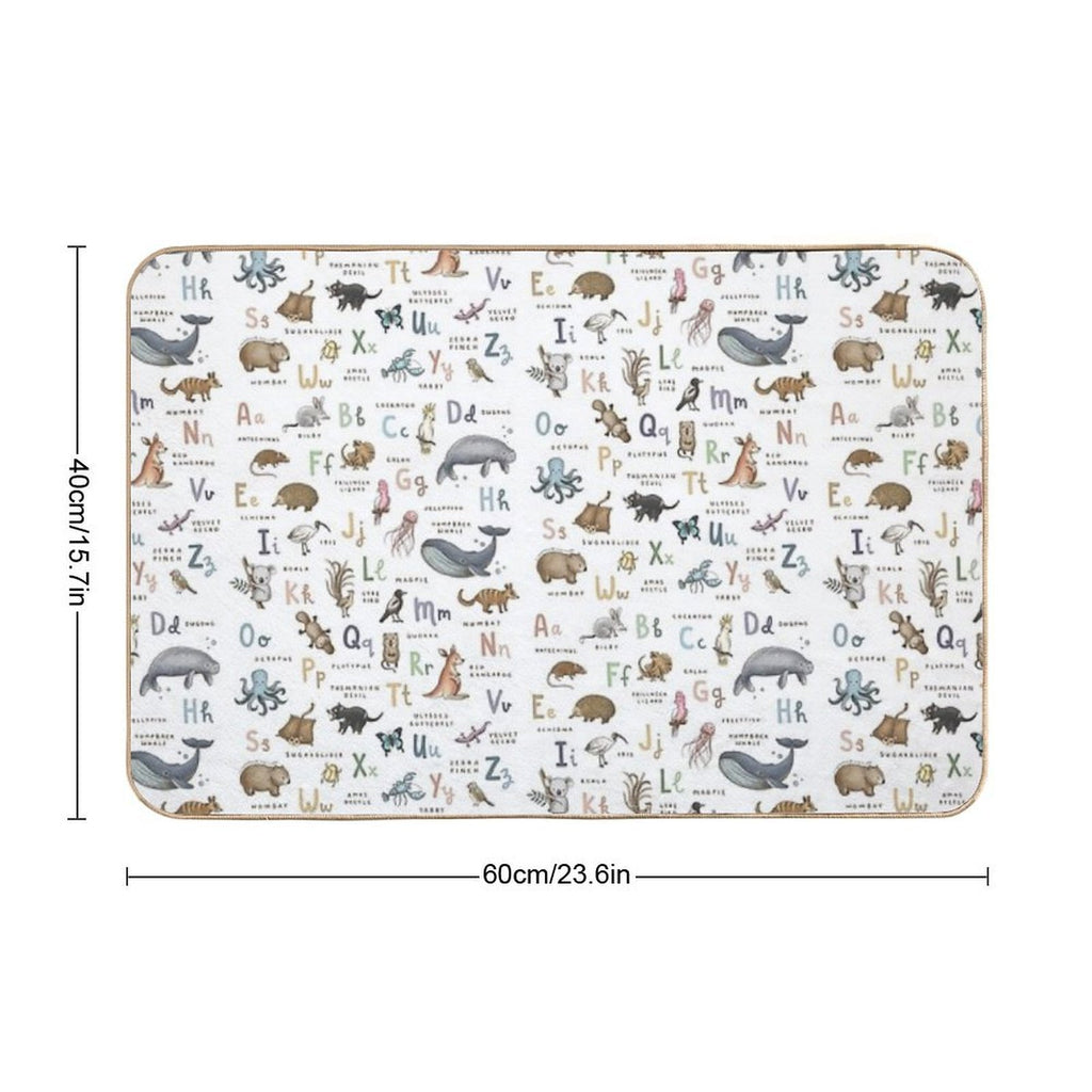 Australian Animals Alphabet Durable Bath Mat