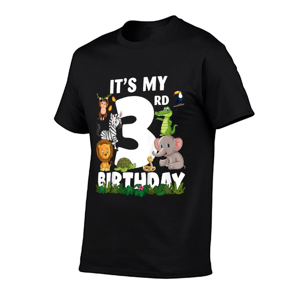 It's My 3rd Birthday Zoo Jungle Safari 3 Years Old Birthday  Graphic-printed T-Shirt