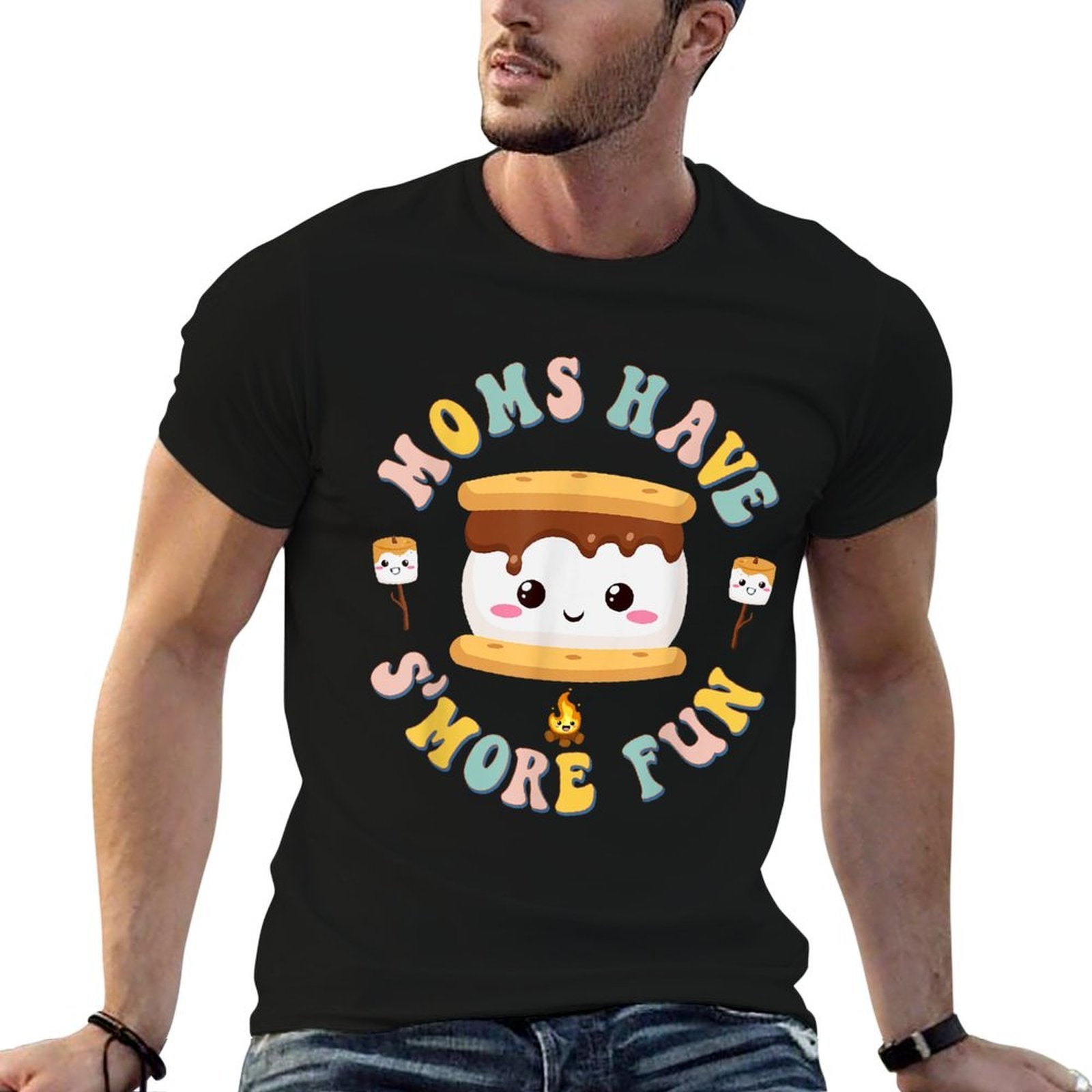 Mothers Camping Kawaii Smores Moms Have Smore Fun Camping  Breathable T-Shirt