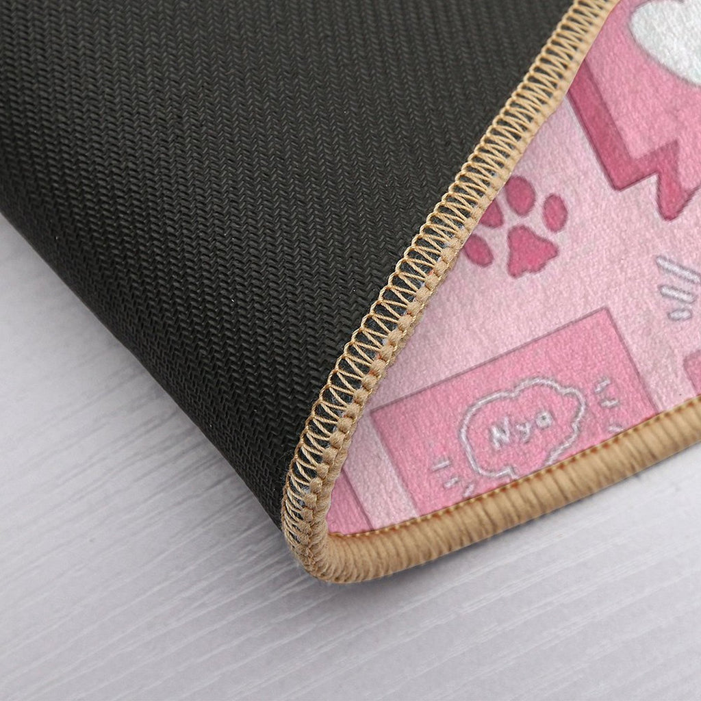 Cute Pink Cat Paws And Love  Odorless Bath Mat