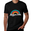 NIAGARA FALLS NY Retro Script Design With Rainbow  Heathered Texture T-Shirt