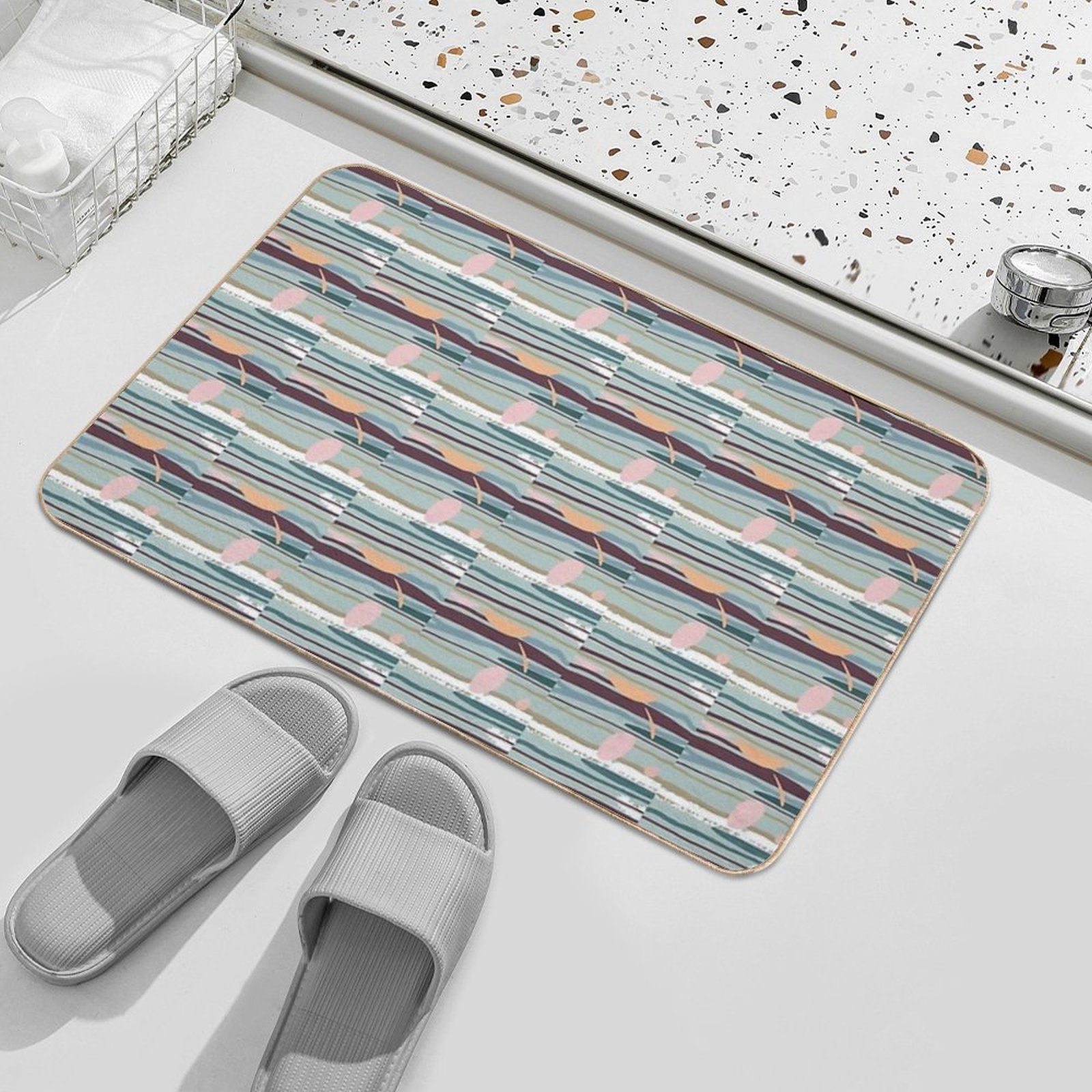 Modern Art Tile  Easy Maintenance Bath Mat
