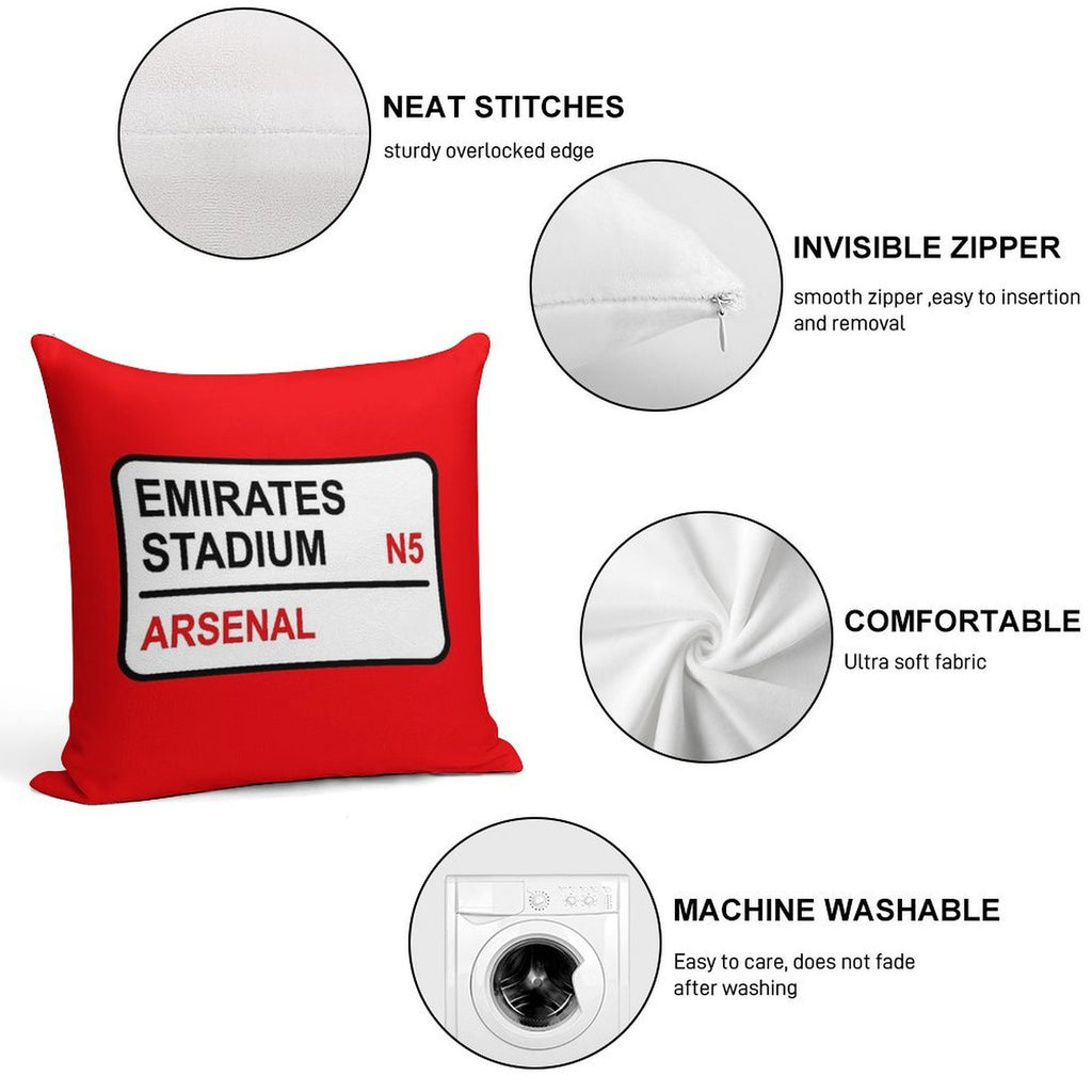 Emirates Stadium Football Sign Soft High-Density Material Throw Pillow