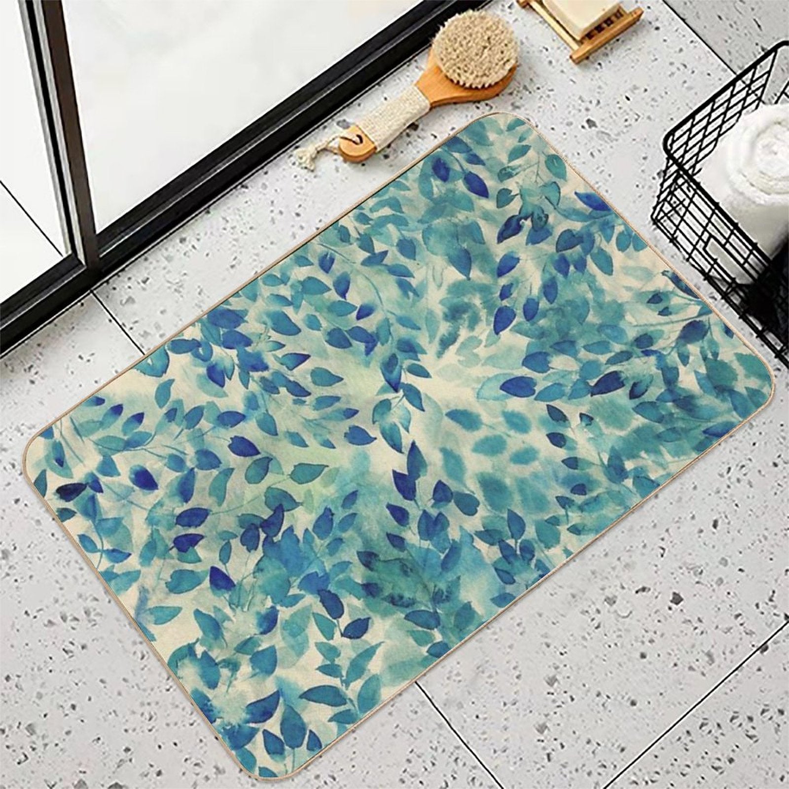 Warm Blue Forest  Eco-Friendly Bath Mat