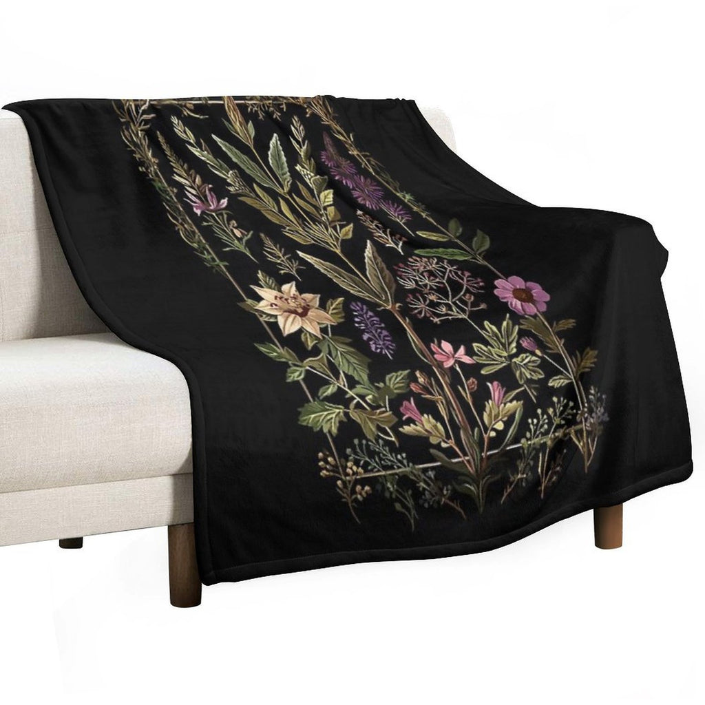 Dark Victorian Witch Herbs Durable Throw Blanket