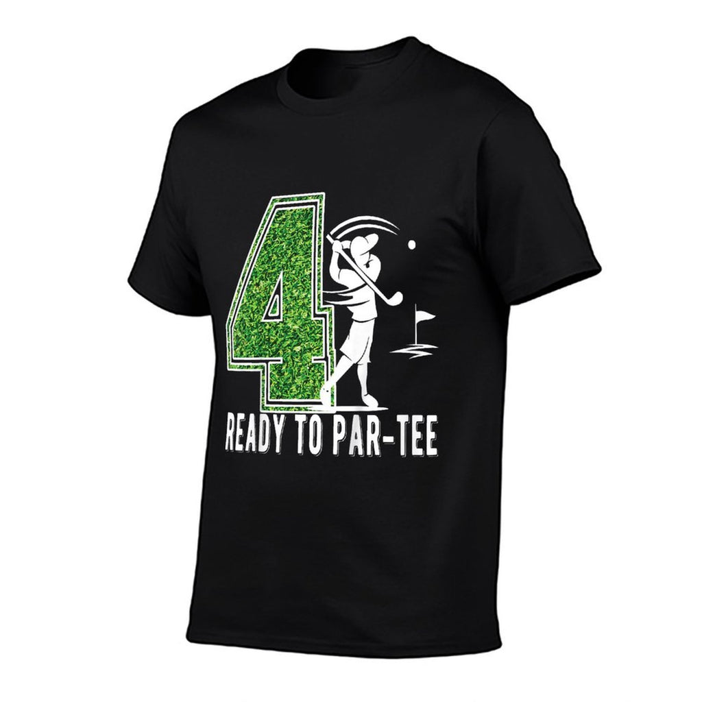 Kids 4th Birthday Golfer Boy Four Year Old Golf Player Comfortable T-Shirt