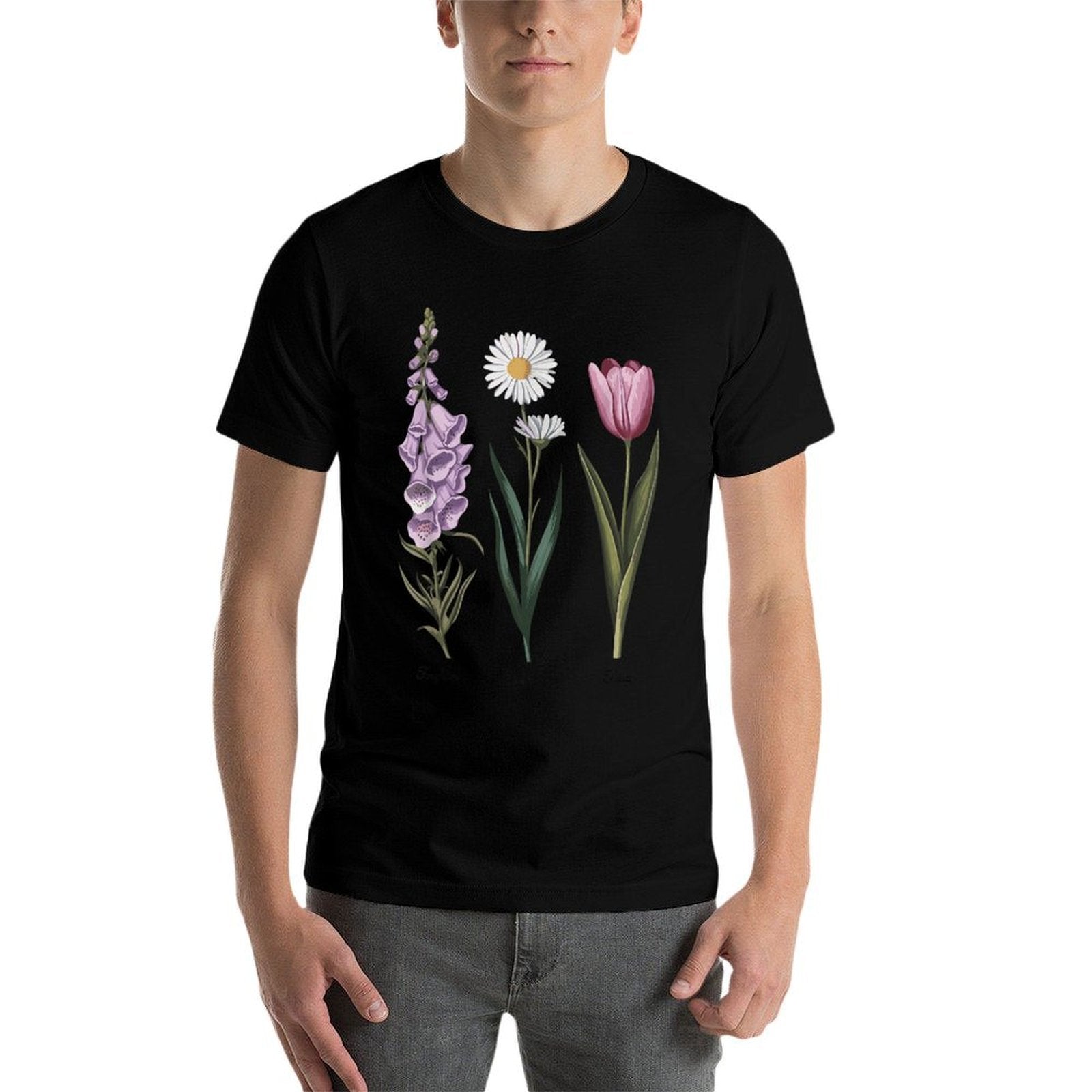 Foxglove Daisy Tulip Floral Botanical Beauty Flower Lovers  Moisture-wicking T-Shirt