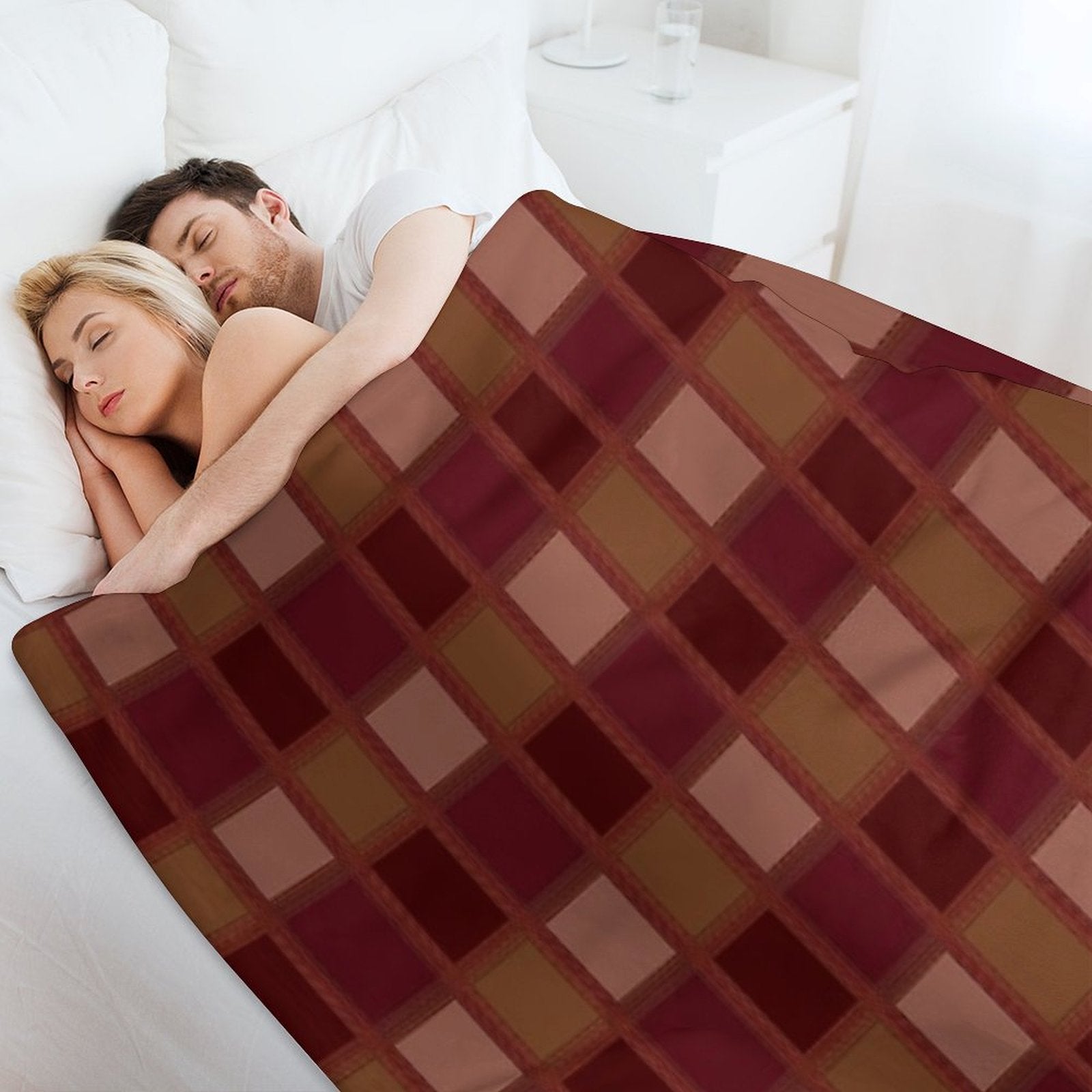 Chessboard Net  Pattern Velvety-soft Throw Blanket