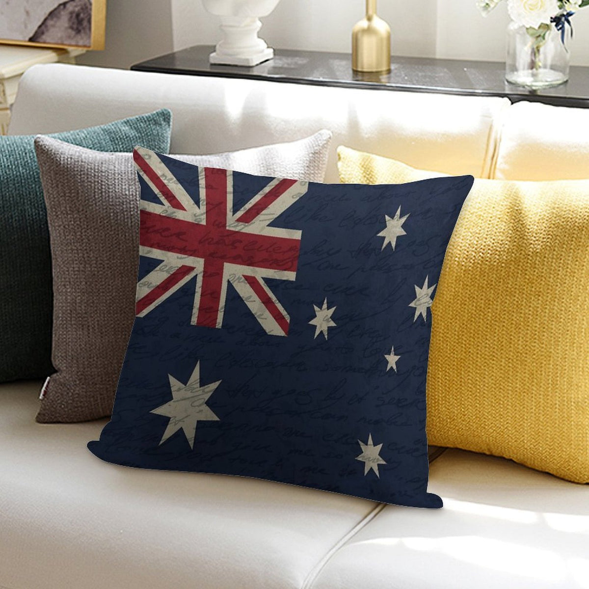 Vintage Australian Flag Soft Multiple Sizes Throw Pillow