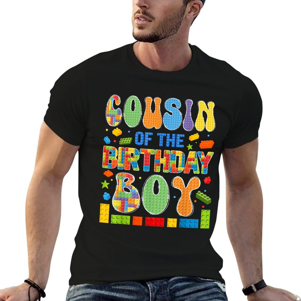 Cousin Of The Birthday Boy Building Block Birthday  Moisture-wicking T-Shirt