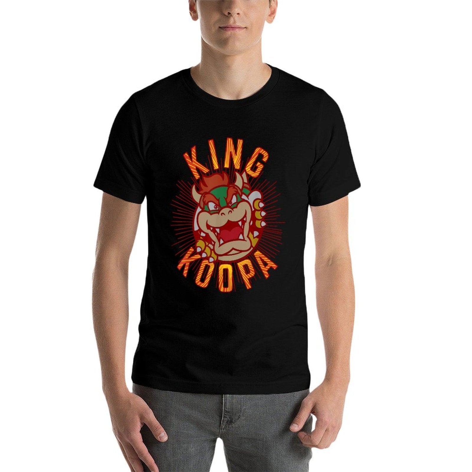 Super Mario King Koopa Bowser Vintage Nintendo Portrait  Slim-fit Cut T-Shirt