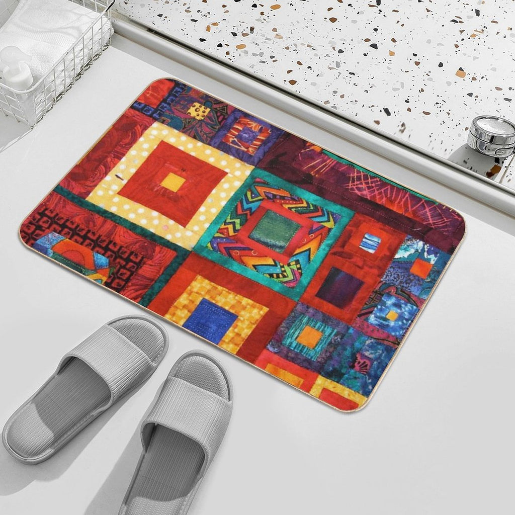 Vintage Design, Multi-culture  Long-Lasting Bath Mat