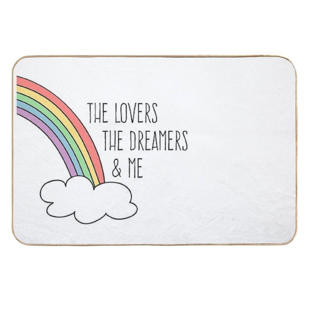 Rainbow Connection (black Text)  Repositionable Bath Mat