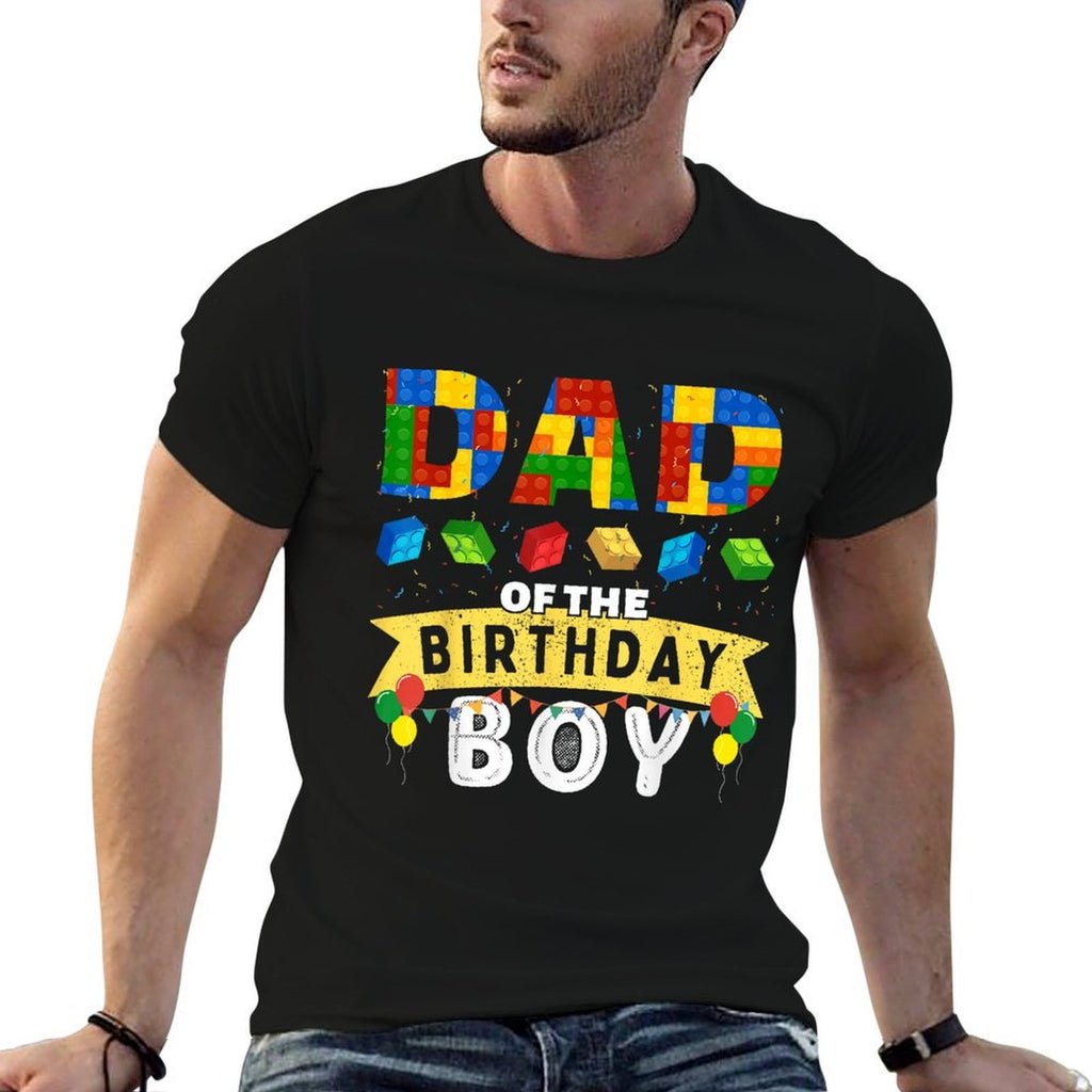 Dad of The Birthday Boy Building Blocks Master Builder  Breathable T-Shirt