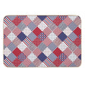 USA Americana Diagonal Red White & Blue Quilt  Stain-Proof Bath Mat