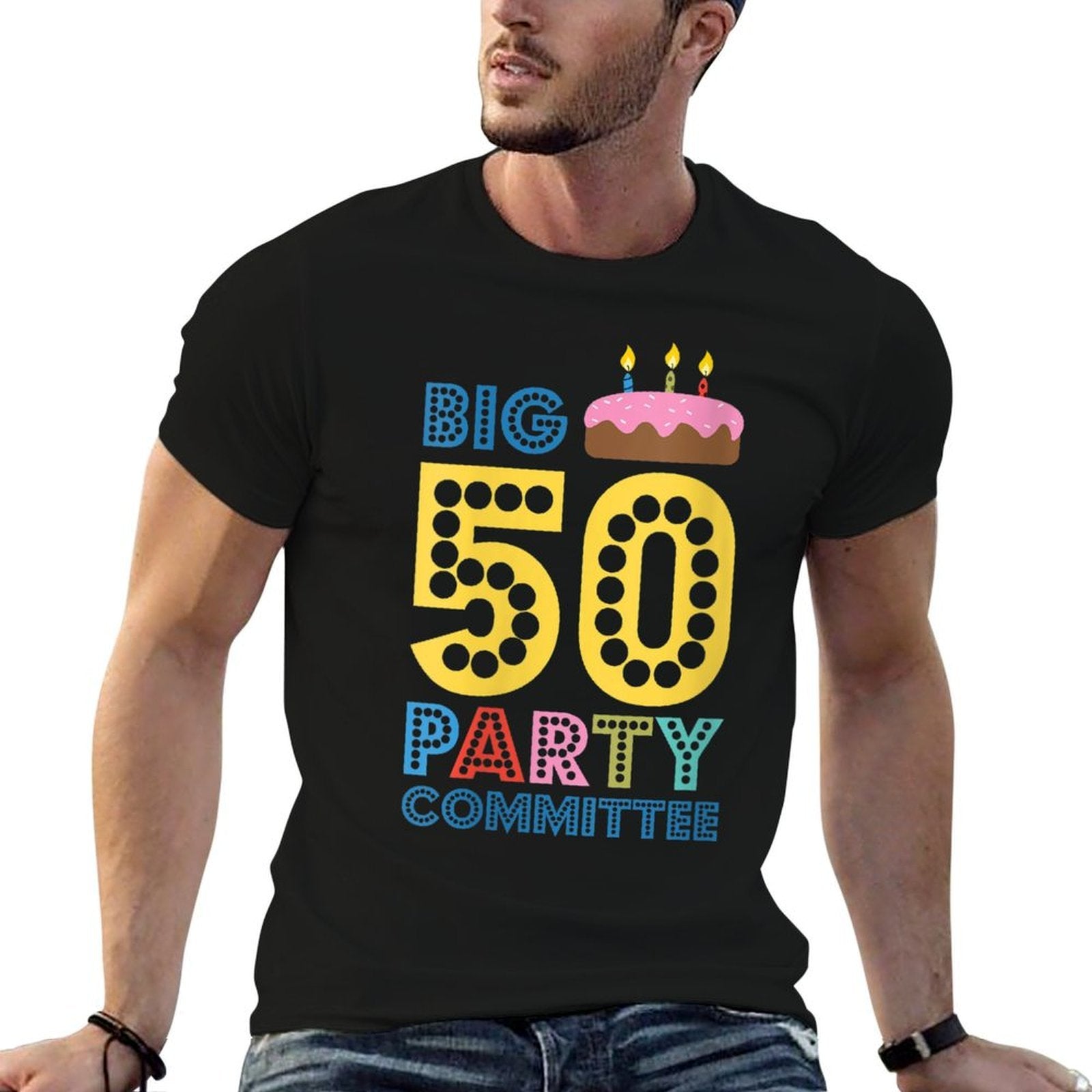 Womens Big 50 Party Committee Over The Hill 50th Birthday Party  Heathered Texture T-Shirt