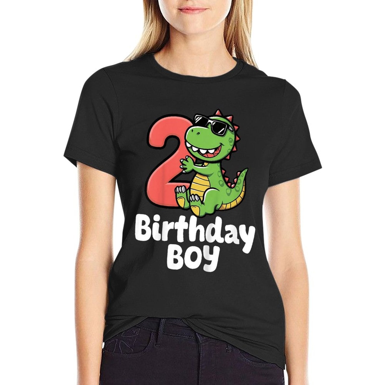 Kids Birthday Boy T-Rex 2 Years Old 2nd Birthday Party Dinosaur  Soft T-Shirt
