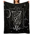 Two-headed Snake And The Sigil of Lucifer Multi-functional Throw Blanket