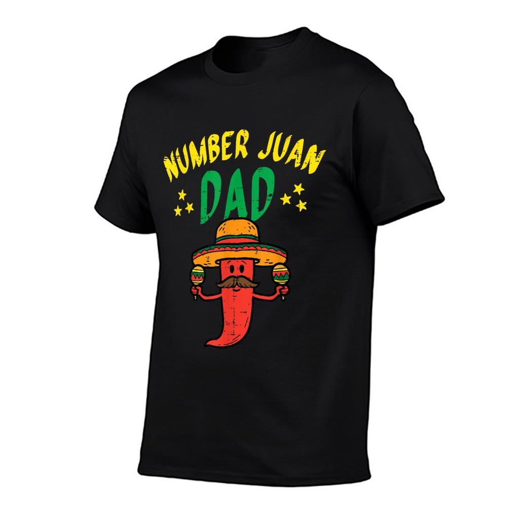 Number One Dad Mexican Fathers Day Funny Padre Juan Papa Men  Rolled Sleeves T-Shirt