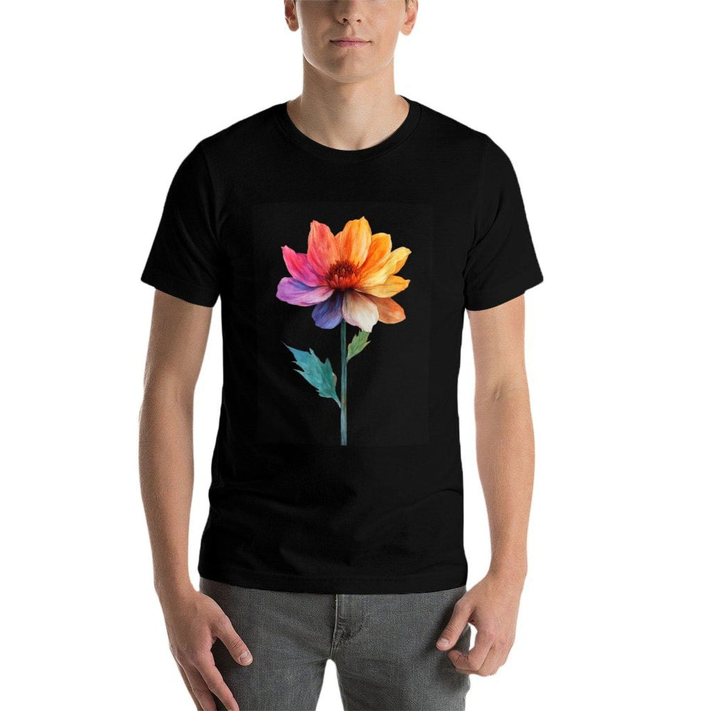 Vibrant Watercolor Flower Botanical Design  Slim-fit Cut T-Shirt