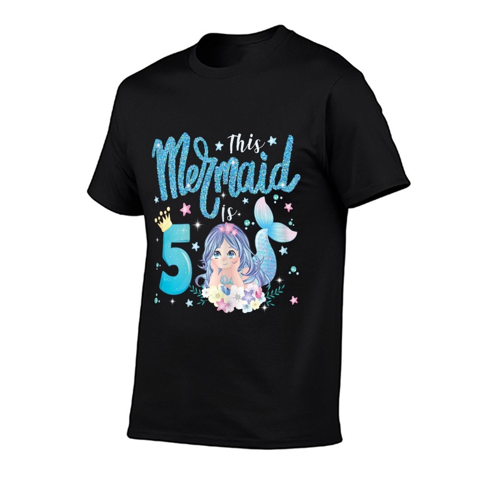 This Mermaid Is 5th Birthday Mermaid 5 Yrs Old Mermaid Bday  Relaxed-fit T-Shirt