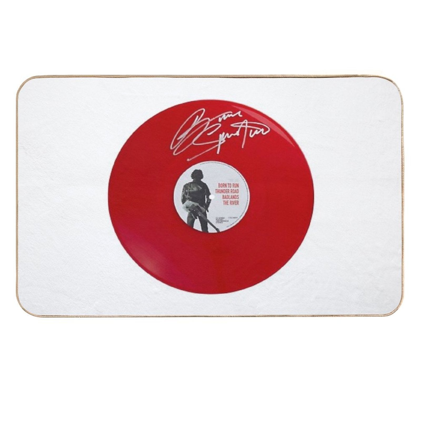 Bruce Springsteen Born To Run Red Autographed Vinyl Record Artwork  Long-Lasting Bath Mat